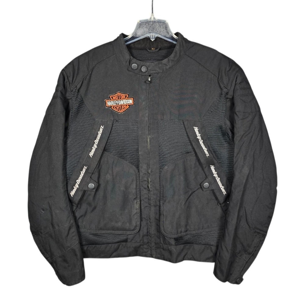 Harley-Davidson Jacket Mens XL Black Mesh Full‎ Zip Motorcycle Riding Vented